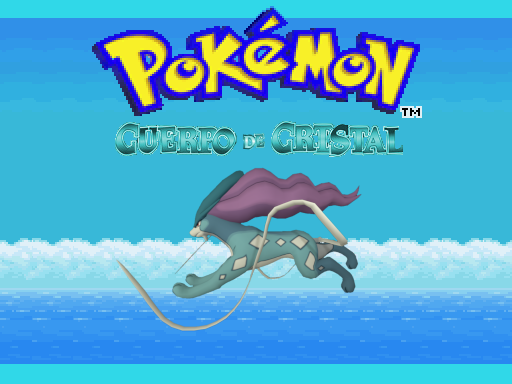 Pantalla de inicio sacada del blog de donde encontré el fangame, está Suicune con un Sprite modificado al estilo pixel